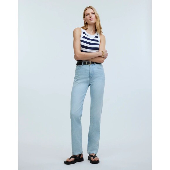 Madewell Womens Sz 25 90s Straight Jeans Ward Wash Comfort Stretch High Rise NWT - Picture 2 of 16